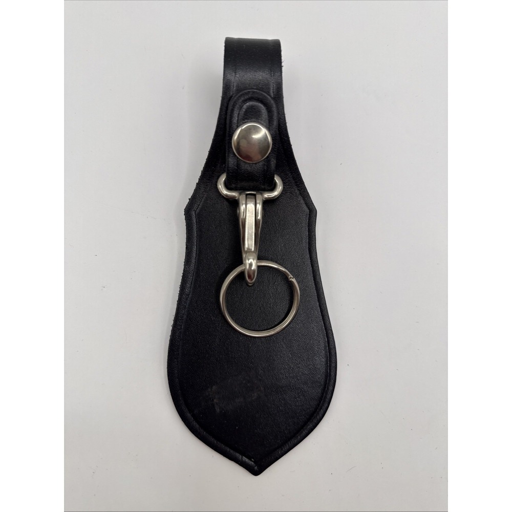 Bianchi Deluxe Key Case, Black Leather,‎ Smooth Leather Keychain